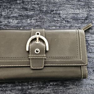 Coach Black Wallet with Silver Buckle